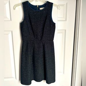 Loft navy and gold dress